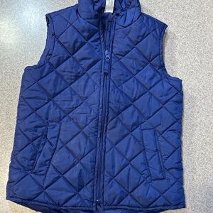 90 Degree by Reflex Quilted Puffer Vest Navy Full Zip Kids EUC Girl's Size 10